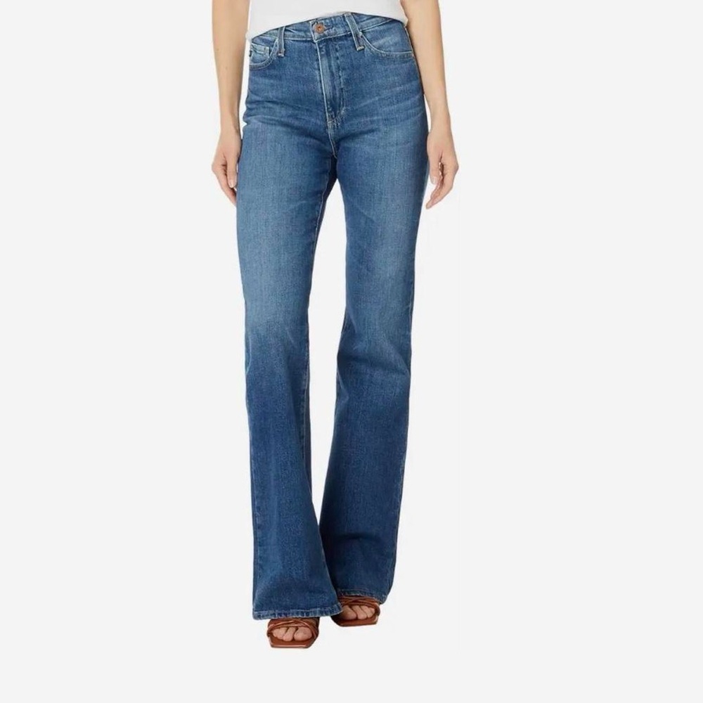 AG Adriano Goldschmied High-Rise Flare Jeans - Medium Blue